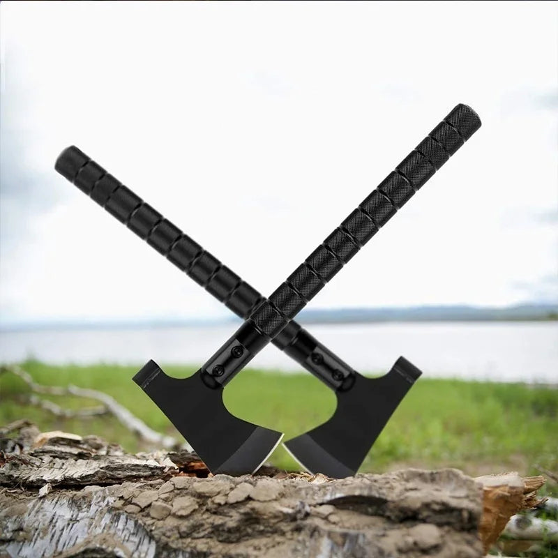 Hacha táctica plegable: Tomahawk portátil multiherramienta para acampar salvaje