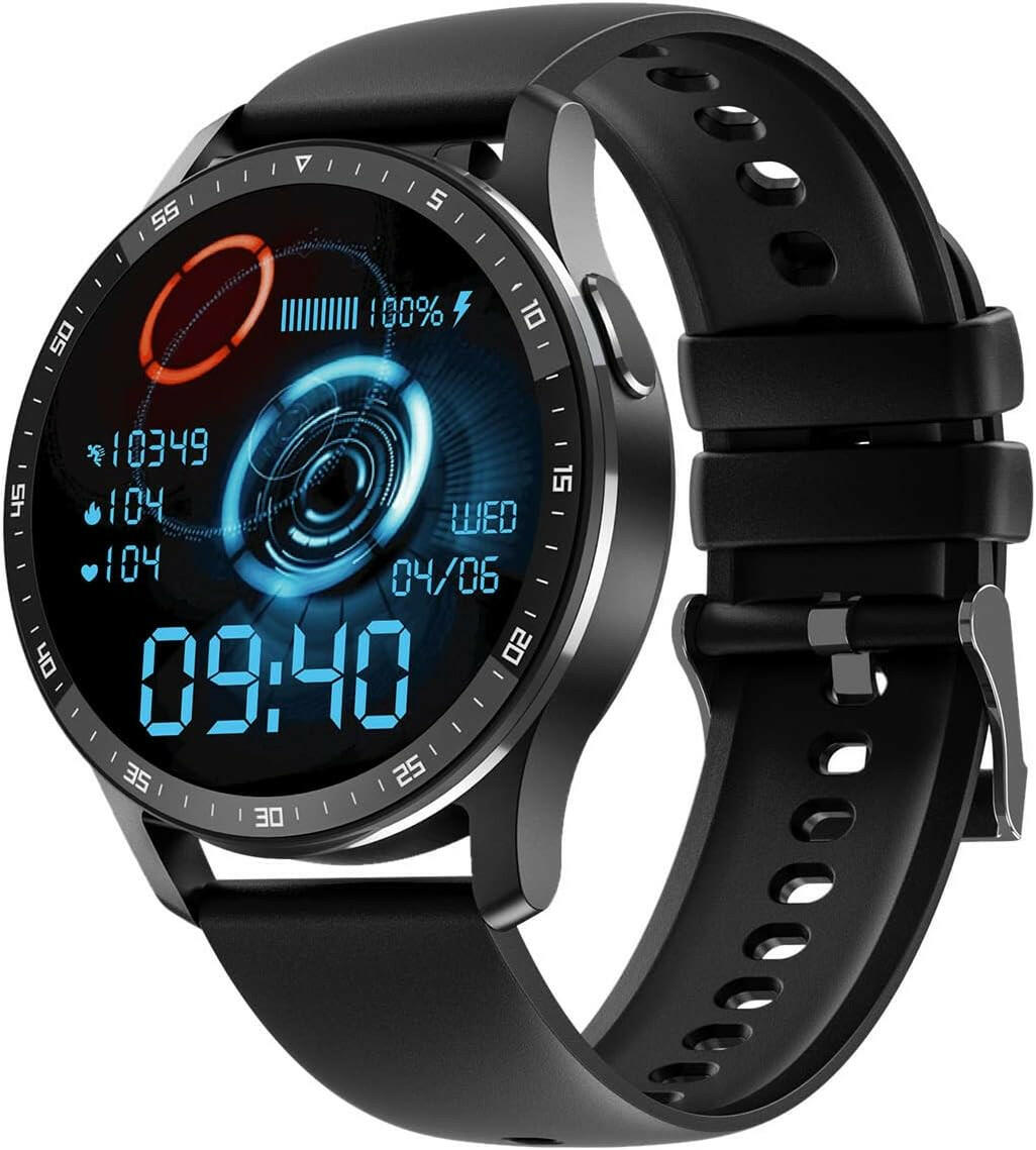 Smartwatch with Integrated 2-in-1 Earbuds.