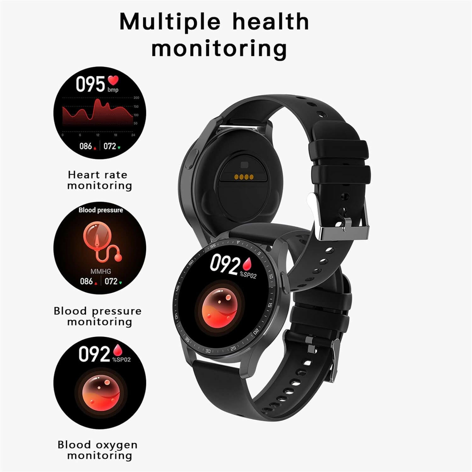 Smartwatch with Integrated 2-in-1 Earbuds.