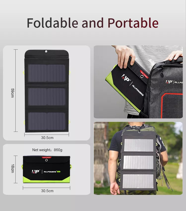 21W Solar Charger with 10000mAh Battery.