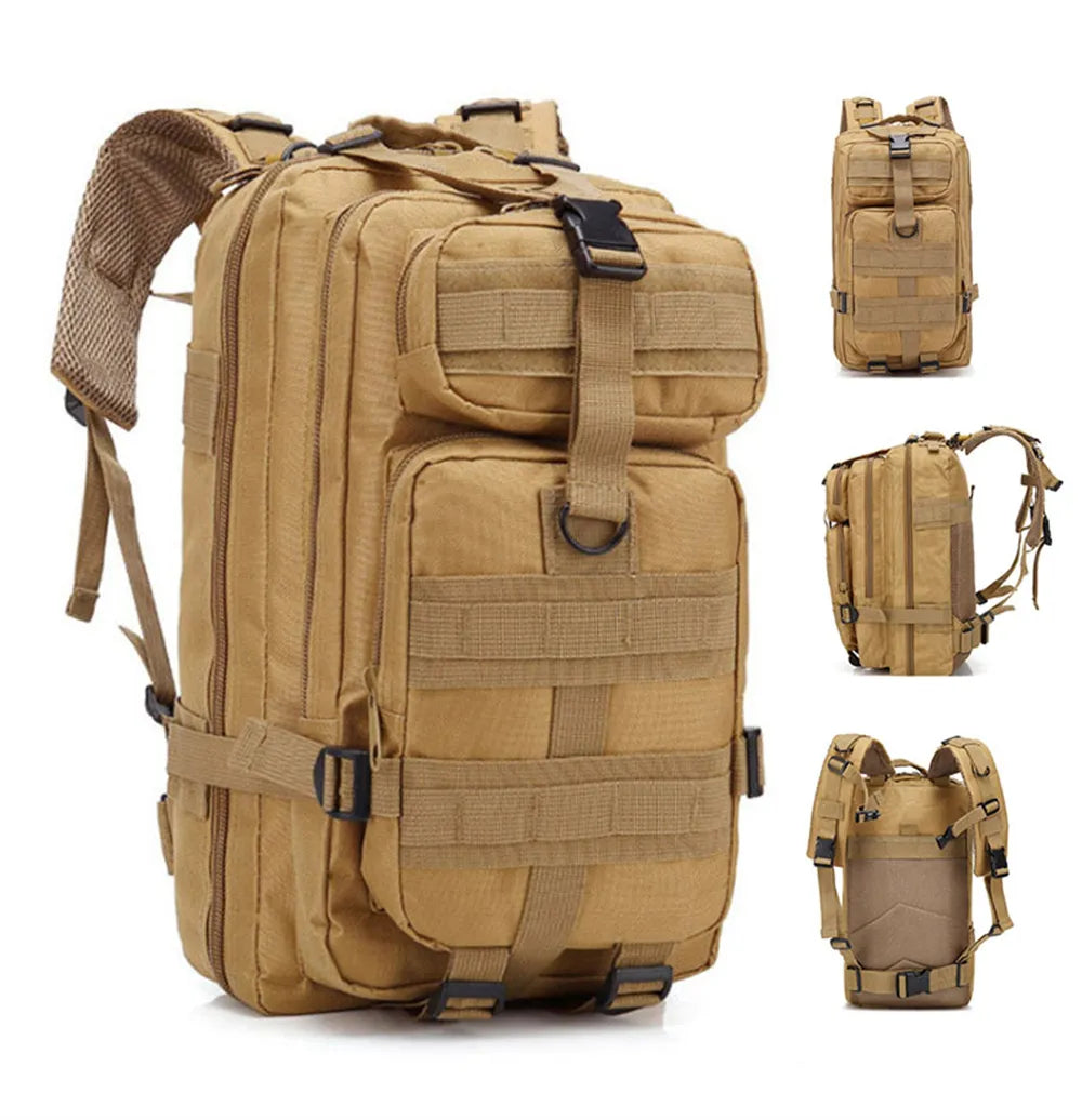 Tactical Outdoor Backpack: Durable 600D Nylon, Waterproof for Hiking, Camping & Hunting