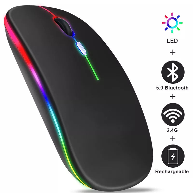 Rechargeable Bluetooth Wireless Mouse USB RGB.