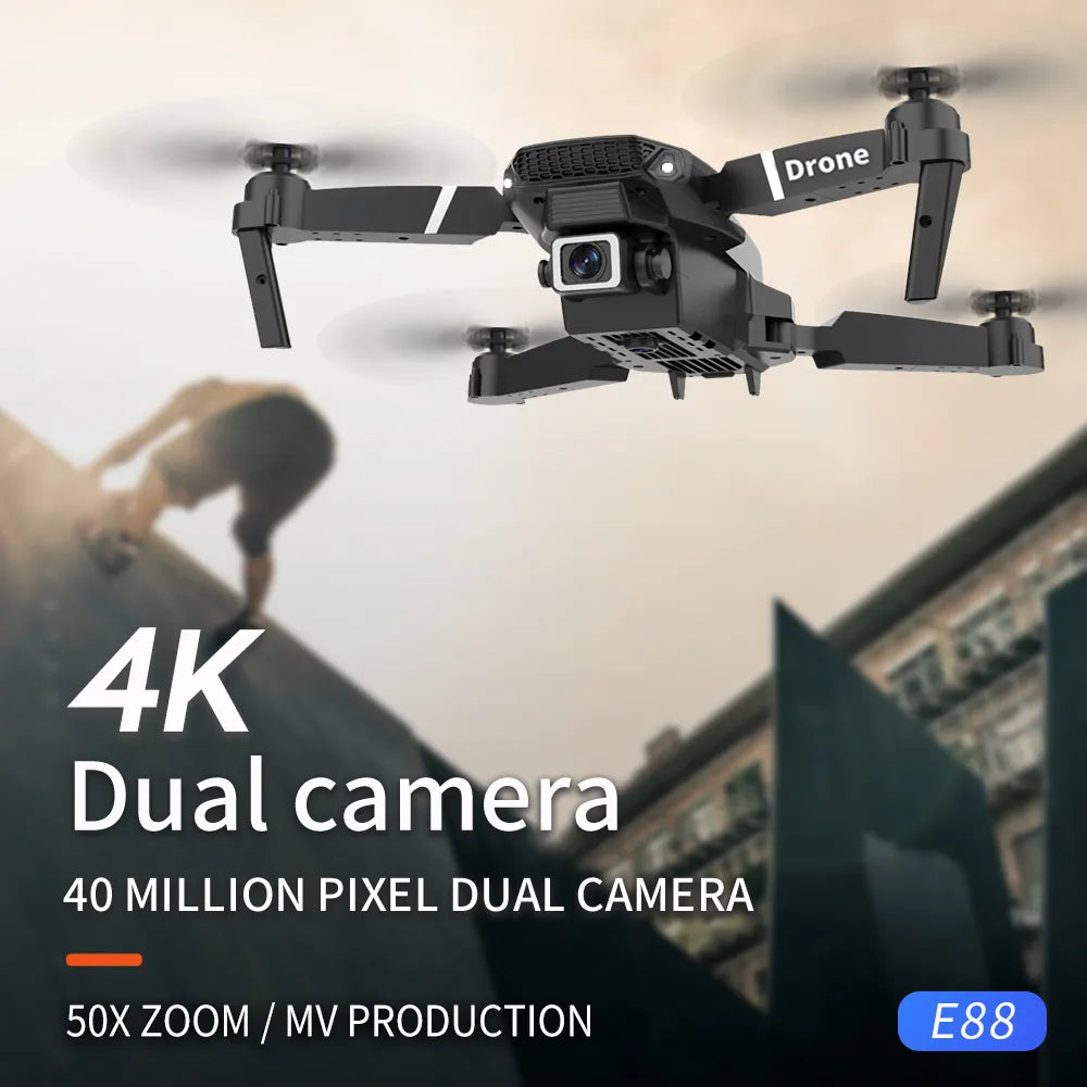 Professional Drone E88 4k Dual Camera.