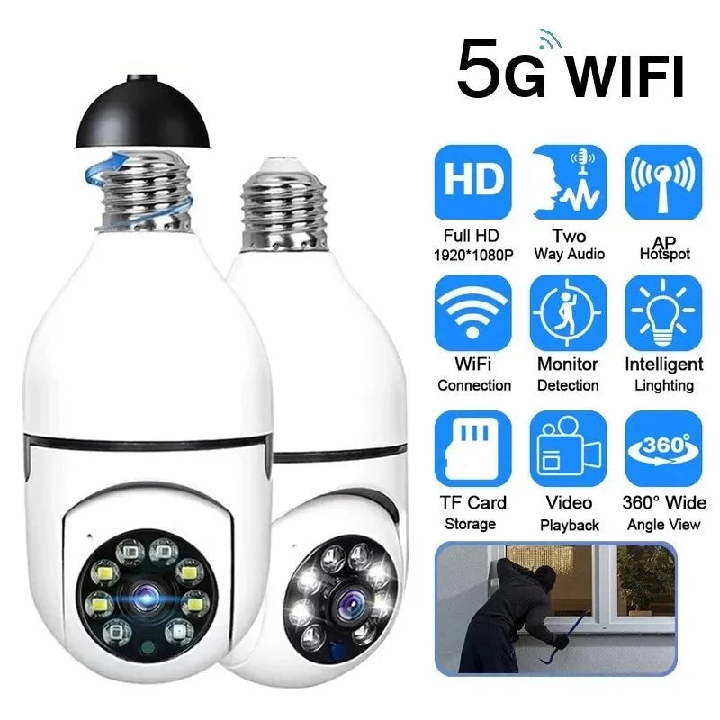 5G Wifi E27 Bulb Surveillance Camera.