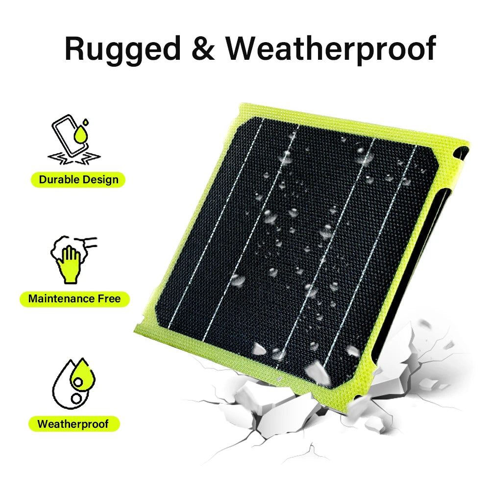 high powered portable solar panel - waterproof