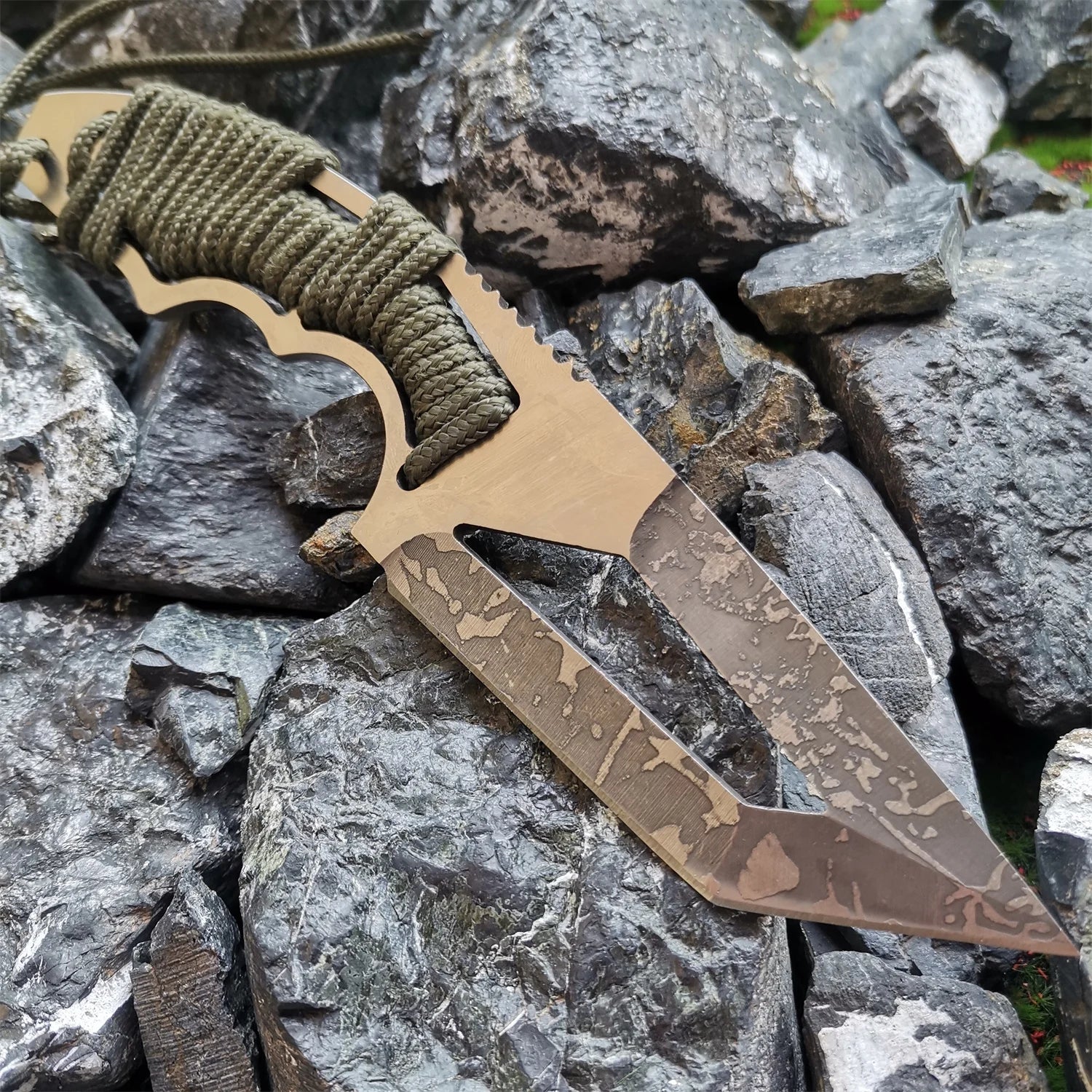 Sharp Straight Knife: Stainless Steel Fixed Blade for Outdoor Survival, Camping, Hunting, and Woodworking