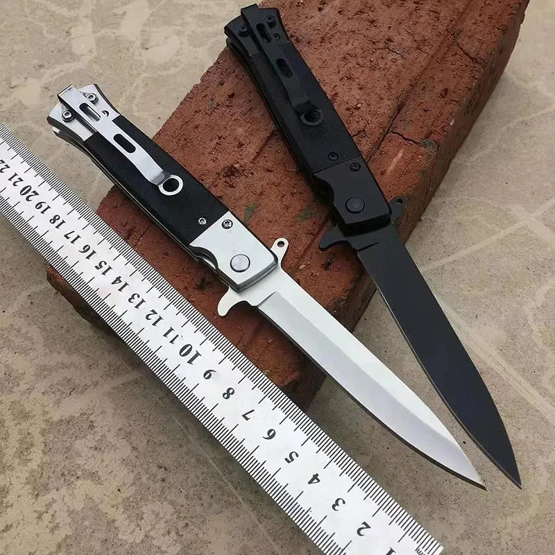 Outdoor portable folding knife Stainless steel field knife high hardness tactical knife multi-purpose quick opening Self-defense